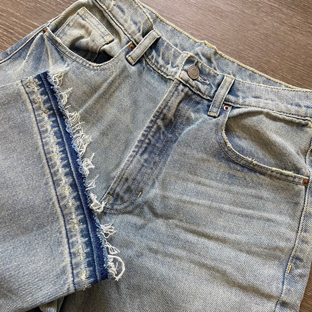 Pacsun Marella Wide Leg Crop Jeans Women's 27 Light Wash High Rise Frayed Hem